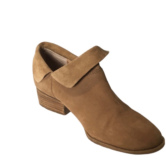 Crown Vintage Leather Beige Heel Ankle Boot Shoes 10 - Picture 1 of 7